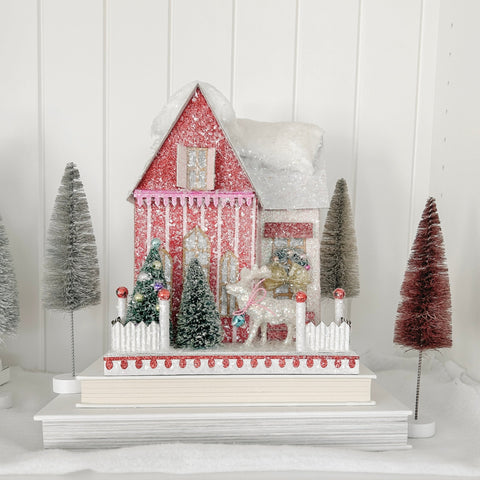 Candy Cane Glitter Holiday Bungalow