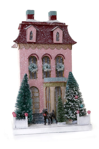 Pink Chateau Glitter Holiday House