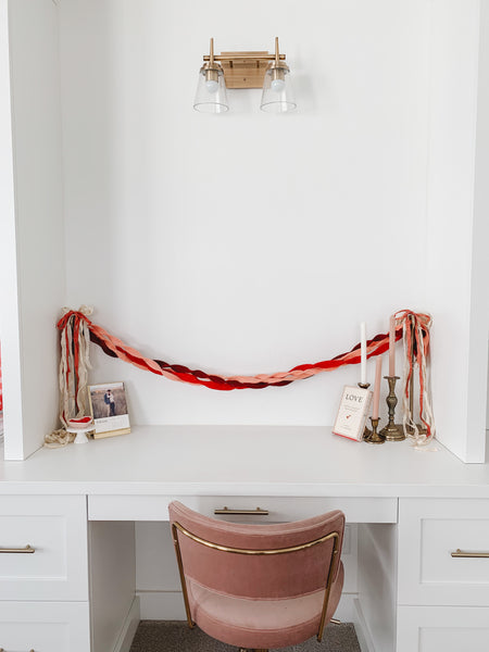 Red & Pink Twisted Felted Wool Garland