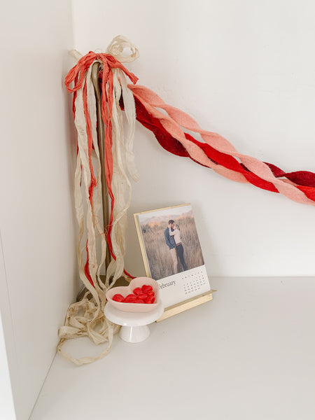 Red & Pink Twisted Felted Wool Garland