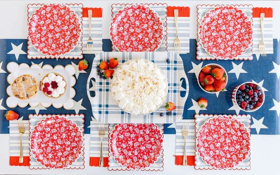 Blue Plaid Tray