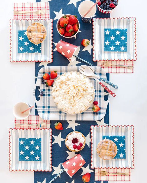 Blue Plaid Tray