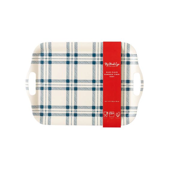 Blue Plaid Tray