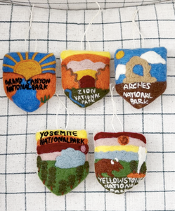 Handcrafted National Park Felt Ornaments (Numerous Parks)