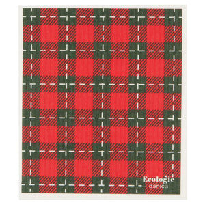 Holiday Plaid -  Swedish Dishcloth