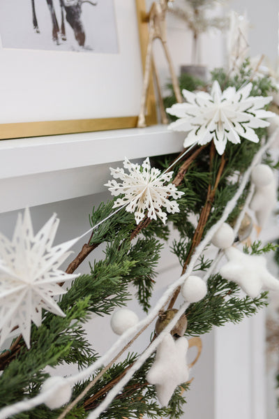 White Paper Snowflake Garland