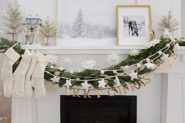 White Paper Snowflake Garland