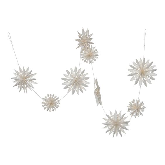 White Paper Snowflake Garland