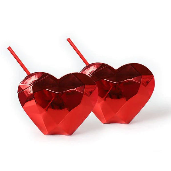 Red Heart Tumbler Cup/ Shelf Decor