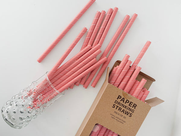 Blue & Red Stripe Straws