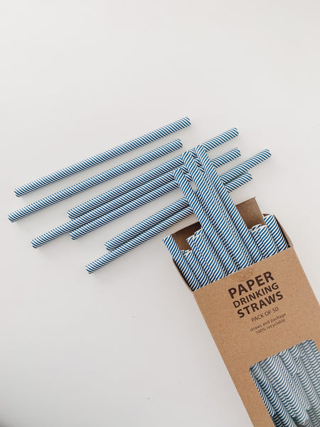 Blue & Red Stripe Straws